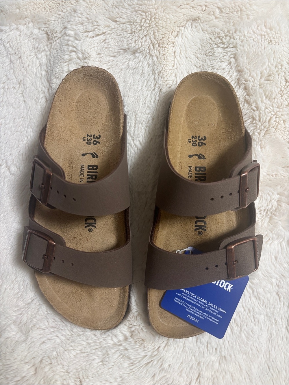 Birkenstock Brown Two-Strap Arizona Sandals